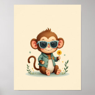 Playa Monkey Safari Kinderzimmer Kunst, Dichtung u Poster