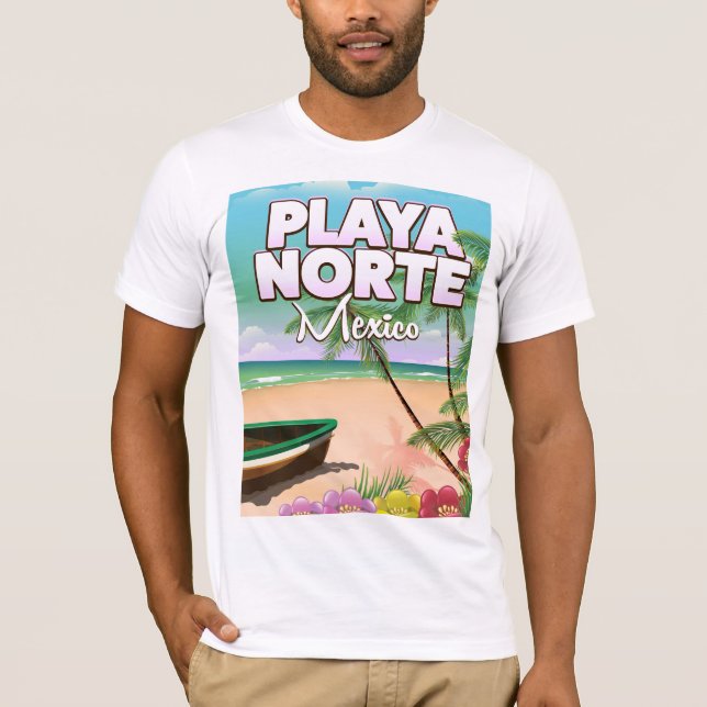 Playa Norte mexikanisches Strandposter T-Shirt (Vorderseite)