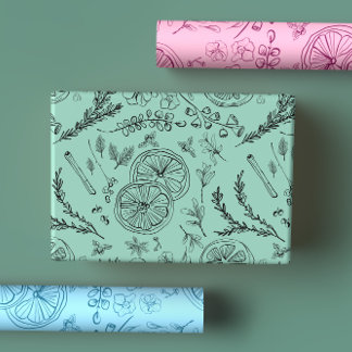 Playa Pastel Whimsical Moderne Nordic Line Kunst Geschenkpapier Set