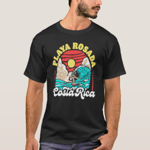 Playa Rosada Costa Rica Wave Curl Tube Retro 80er T-Shirt
