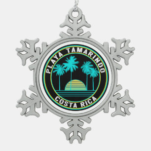Playa Tamarindo Costa Rica Surfen Schneeflocken Zinn-Ornament