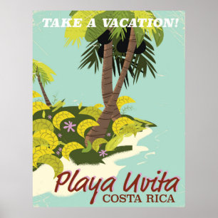 Playa Uvita, Costa rica Reiseplakat/ Poster