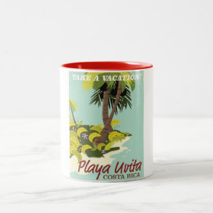 Playa Uvita, Costa rica Reiseplakat/ Zweifarbige Tasse