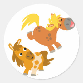 Playable Cartoon Ponies stcker Runder Aufkleber