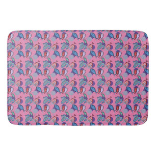 Playable Fish and Eel Pattern pink Badematte