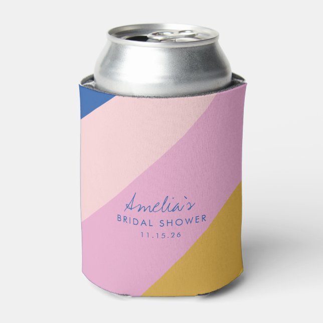 Playable Stripes Blue Yellow Custom Brautparty Dosenkühler (Kanne Vorderseite)