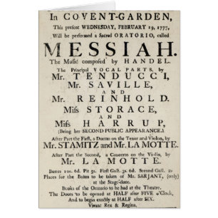 Playbill, das eine Leistung annonciert