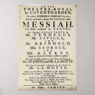 Playbill, das eine Leistung annonciert Poster