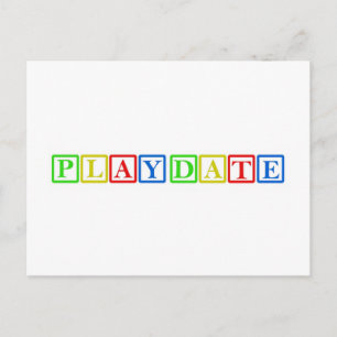 Playdate Block Party Einladungspostkarte