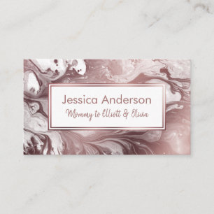 Playdate Calling Card in Roségold-Marmor auf Weiß Telefonnummerkarte