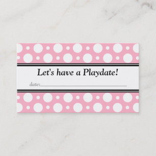 Playdate mit Date Pink Polka Dots Business Cards Telefonnummerkarte