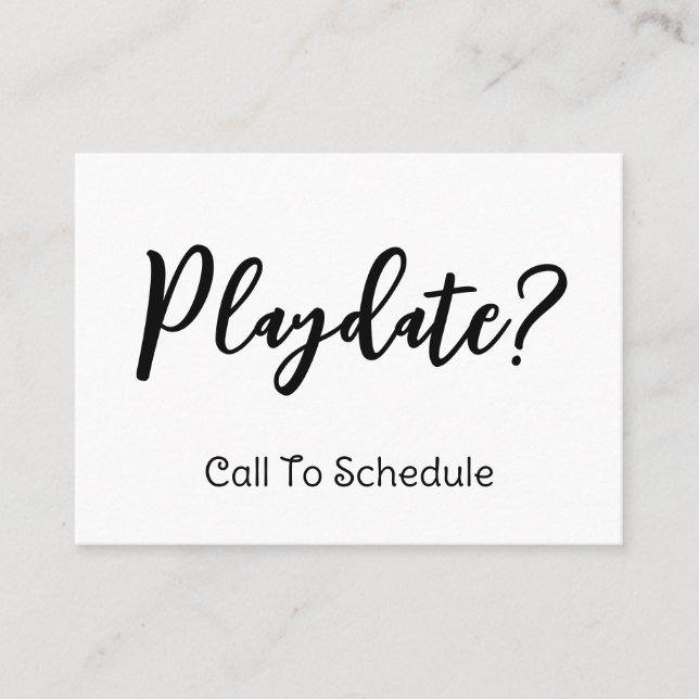 Playdate Mommy Calling Card Telefonnummerkarte (Vorderseite)