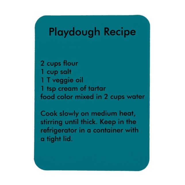 Playdough Recipe Magnet (Vertikal)