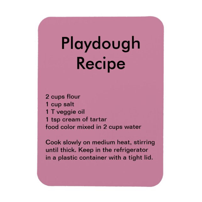 Playdough Recipe Magnet (Vertikal)