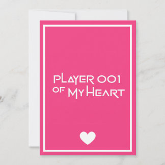 "Player 001 of my heart" love card Feiertagskarte