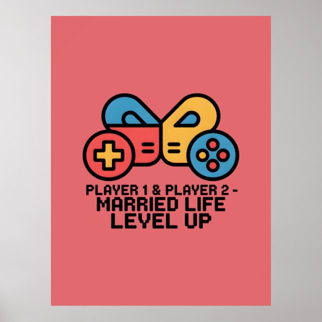 Player 1 & 2 Married Gamer Poster (Vorne)