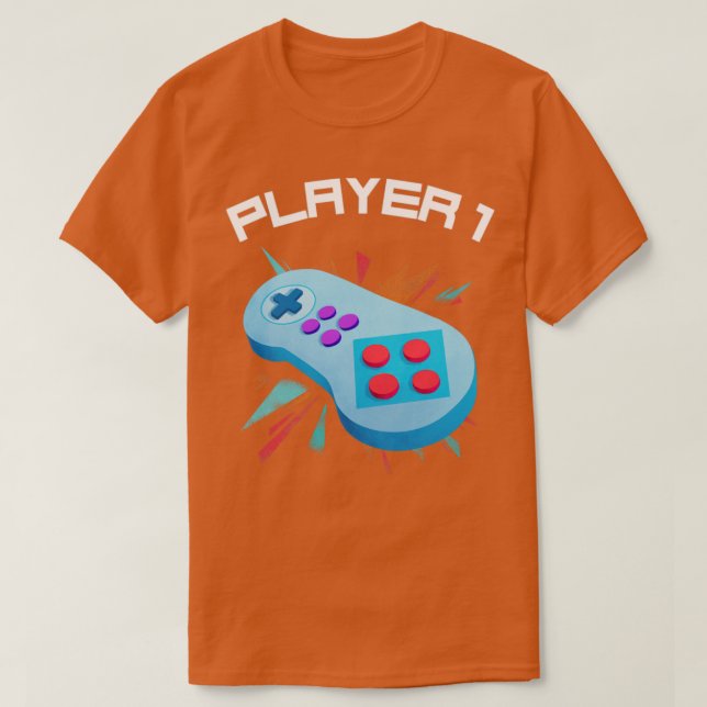 Player 1 Entsprechendes Design T-Shirt (Design vorne)