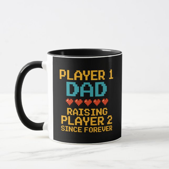 Player 1 Vater Retro Gamer Tasse (Links)