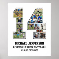 Player Number 14 Senior Sports Team Foto Collage