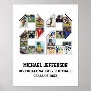 Player Number 22 Senior Sports Team Foto Collage Poster
