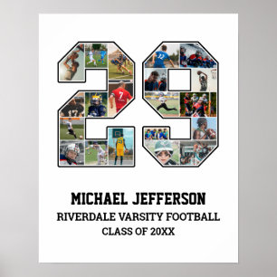 Player Number 29 Senior Sports Team Foto Collage Poster