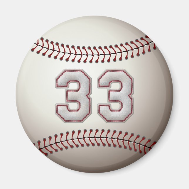 Player Number 33 - Coole Baseball-Sticks Magnet (Vorne)