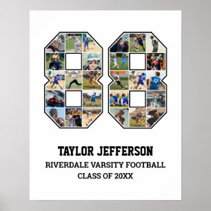 Player Number 88 Senior Sports Team Foto Collage Poster