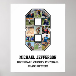 Player Number 8 Senior Sports Team Foto Collage Poster
