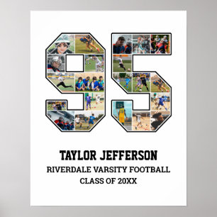 Player Number 95 Senior Sports Team Foto Collage Poster