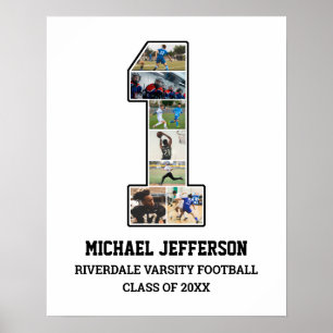 Player Nummer 1 Foto Collage des Senior Sports Tea Poster