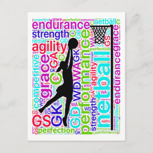 Player-Positionen Inspiration Netball Postkarte