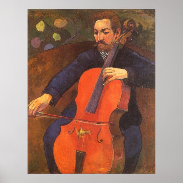 Player Schneklud Portrait von Paul Gauguin Poster (Vorne)