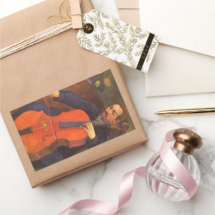 Player Schneklud Portrait von Paul Gauguin Rechteckiger Aufkleber