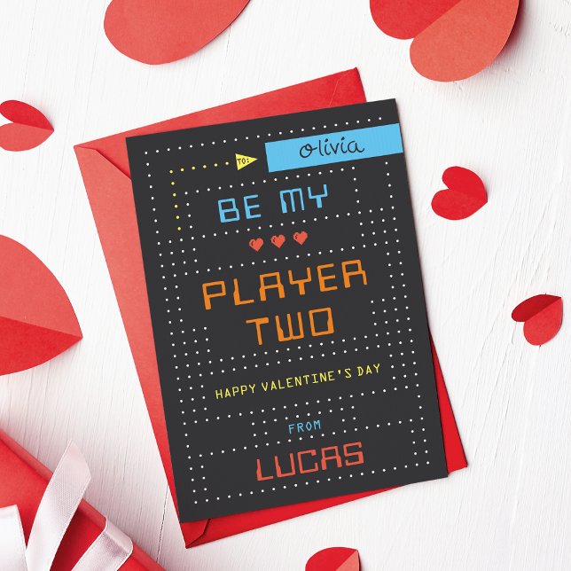 "Player Two" Gamer Classroom Valentine's Day Card Einladung (Von Creator hochgeladen)