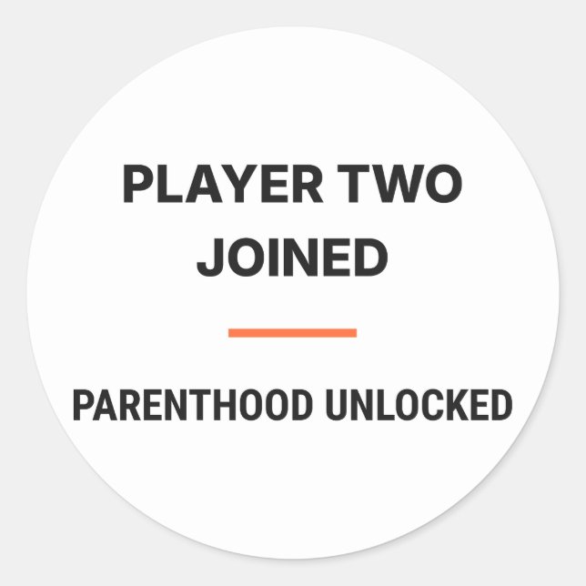 Player Two Joined Parenthood Unlocked Sticker (Vorderseite)