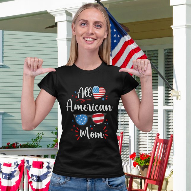 Playera All American Mom 4th July Mom T-Shirt (Von Creator hochgeladen)