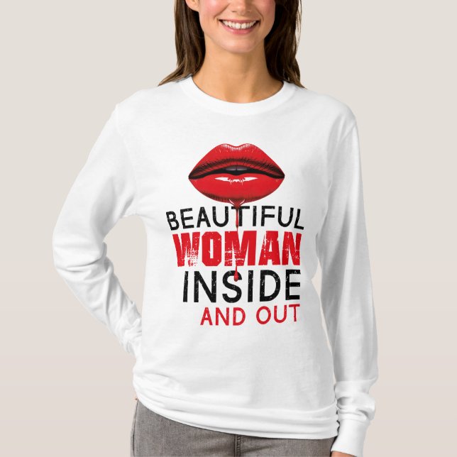 Playera básica de mangas largas Beautiful Woman T-Shirt (Vorderseite)