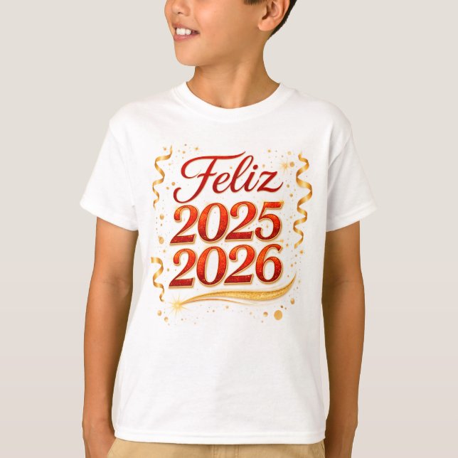 Playera Básica para Niño con Diseño “Feliz 2025-20 T-Shirt (Vorderseite)