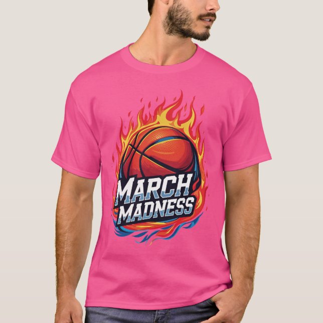 Playera Basketball en Llamas March Madness T-Shirt (Vorderseite)
