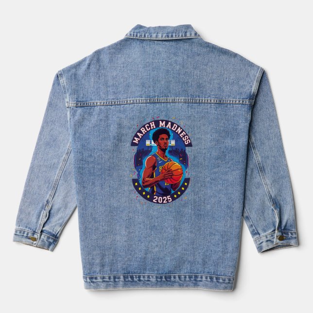 Playera de Mujer Locura de marzo Baloncesto Jeansjacke (Rückseite)