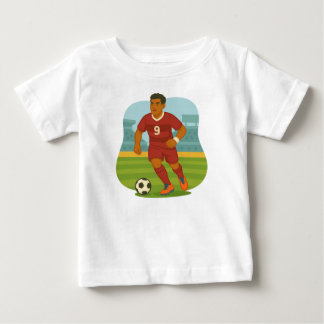 Playera Futbolista Jugando con el Balón Baby T-shirt