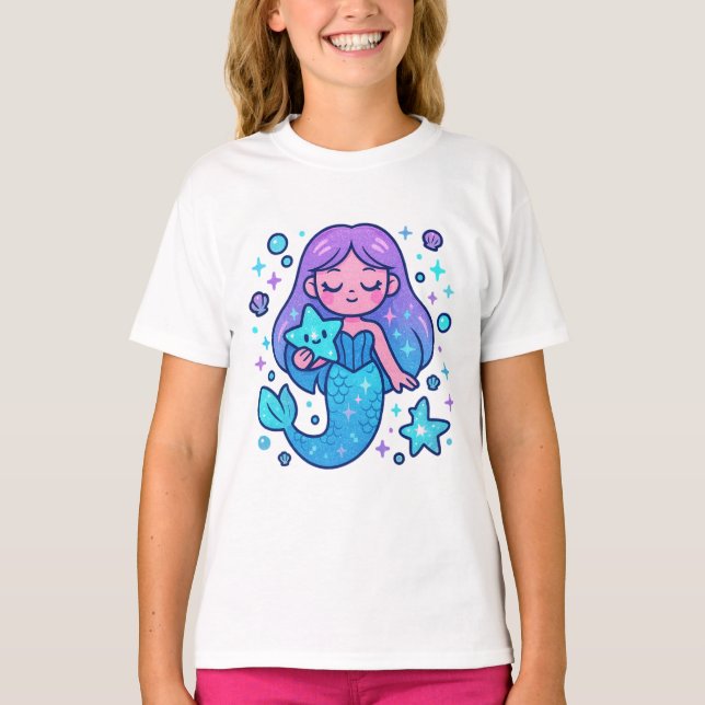 Playera Kawaii Magic Mermaid– Cute Magical T-shirt (Vorderseite)