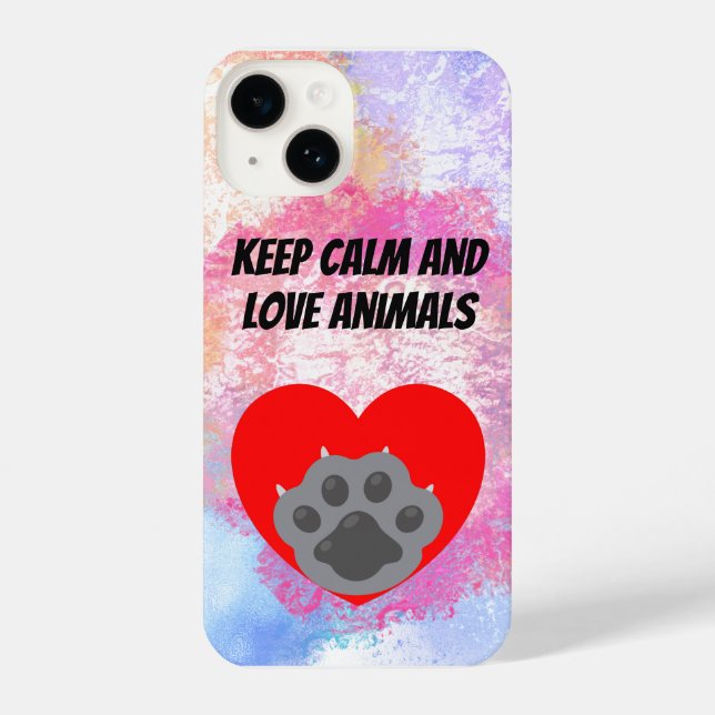 Playera keep calm and love animals phrase iPhone hülle (Rückseite)