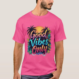 Playera motivacional Good Vibes Only stilo Vintage T-Shirt