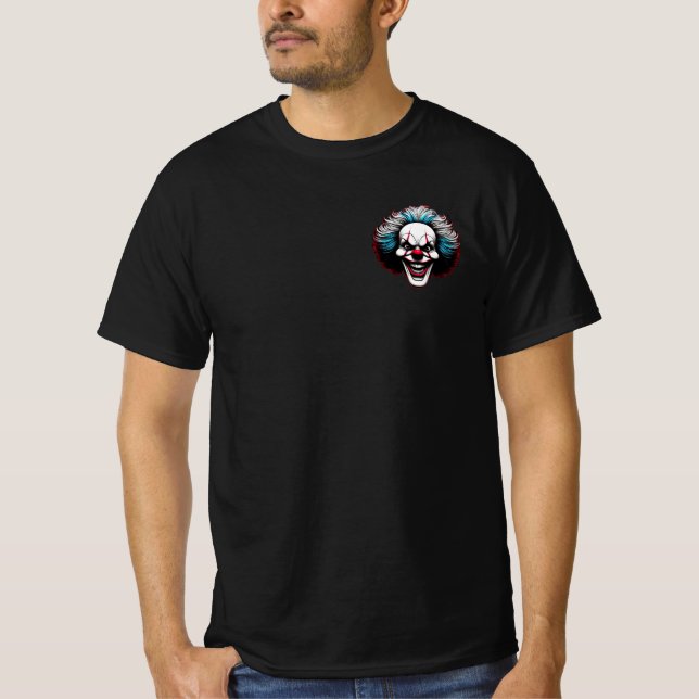 Playera negra Deep web con logo de payaso T-Shirt (Vorderseite)