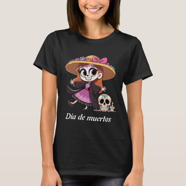 Playera negra mujer catrina T-Shirt (Vorderseite)