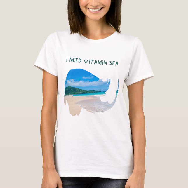 playera ola de agua y peces, fluye como el agua T-Shirt (Vorderseite)