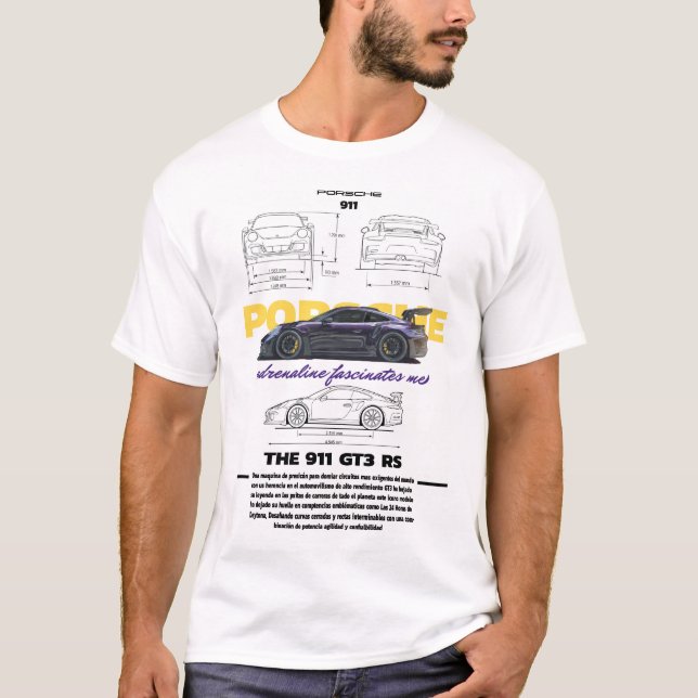 Playera Plantilla Porsche GT3 RS  T-Shirt (Vorderseite)