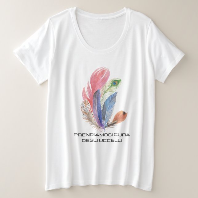 Playera plumas de aves  große größe T-Shirt (Design vorne)