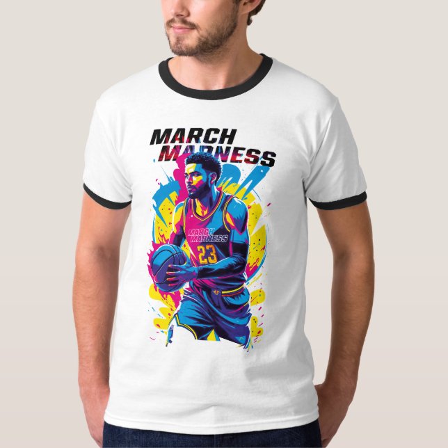 Playera ringer Baloncesto! locura de marzo T-Shirt (Vorderseite)